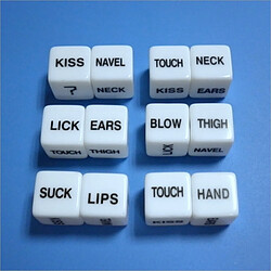 Avis Wewoo 2 PCS Funny Sex Dice Humour Party Gambling Jeux pour adultes Toys Cuboid Blanc