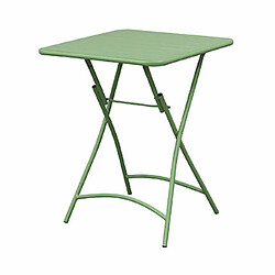 Mes Ensemble table + 2 chaises de jardin pliable en métal vert - BACA