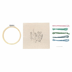 Rayher Kit de broderie - Fleurs et graminées - 13,5 cm