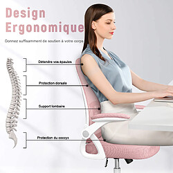 Avis BIGZZIA Chaise de Bureau Ergonomique Siège - Fauteuil avec 2D Accoudoirs - Support lombaire - Réglable en hauteur Rose