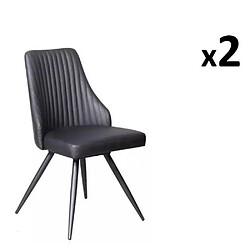 Inside 75 Lot de 2 chaises design FREEWAY piètement pivotant noir