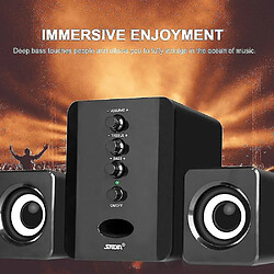 Universal Conférenciers informatiques combinés câblés Bass Stéréo Music Player Subwoofer Endeurs (noir)