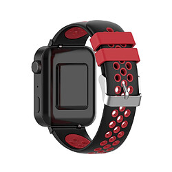 Bracelet en silicone double couleur noir/rouge pour votre Xiaomi Mi Watch