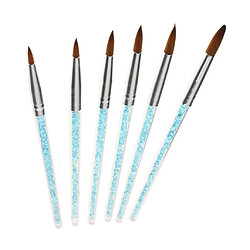 Acheter 6 Pcs Brosse de Nail Art Ongle Crystal Forme en Queue de Sirène Pinceaux à Ongles Stylos Dotting Tools Doubles Pour Nail Art