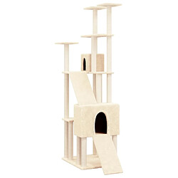 Arbre à chat avec griffoirs,niche pour chat en sisal Crème 190 cm -MN98219