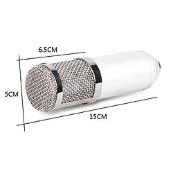 Avis Wewoo Microphone à condensateur filaire de 3,5 mm pour studio d'enregistrement avec amortisseur de chocs, compatible PC / Mac diffusion en direct, KTV, etc. blanc