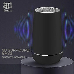 Universal Small en acier sans fil Barrel Portable Stéréo Musique stéréo surround Carte sonore | (noir)