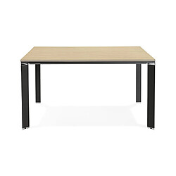 Mes Bureau 140x140x75 cm plateau naturel et métal noir - ALENA