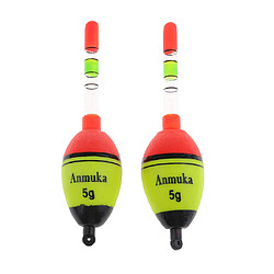 2 pcs lumineux flotteur de pêche vertical rock bouée de pêche en plastique bobber 5g