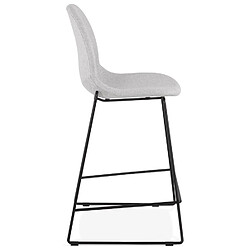 Avis Alterego Tabouret snack mi-hauteur 'EKTOR MINI' en tissu gris clair empilable