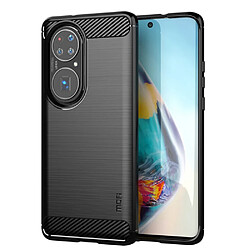 Mofi Coque en TPU Fibre de carbone design brossé souple noir pour votre Huawei P50 Pro