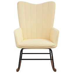 Maison Chic Chaise à bascule | Fauteuil Relax, design moderne Blanc crème Velours -GKD95721