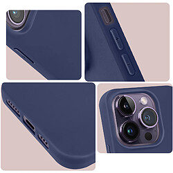 Avizar Coque Apple iPhone 14 Pro Silicone Flexible Finition Mate Anti-traces bleu nuit pas cher