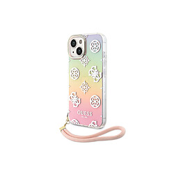 Guess Maroquinerie Guess Coque pour Apple iPhone 15 Plus TPU Peony avec dragonne Multicolore