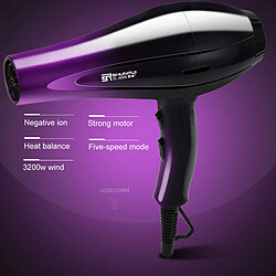 Acheter Universal Sèche-cheveux professionnel Sèche-cheveux chaud et froid 220 240V Home Haute Puissance Sèche-cheveux Salon Styling Tool 45D |(Violet)