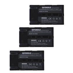 Vhbw EXTENSILO 3x Batteries compatible avec Samsung SC-D351, SC-D352, SC-D353, SC-D354, SC-D355 appareil photo, reflex numérique (1600mAh, 7,2V, Li-ion)