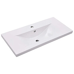 vidaXL Lavabo encastré 81 x 39,5 x 18,5 cm Céramique Blanc