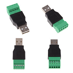 4 Pièces Connecteurs Mâles USB Type A à 5 Broches Adapter Connector