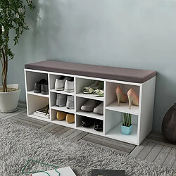 Maison Chic Banc de rangement | Meuble de rangement d'Entrée | Coffres d'Intérieur à chaussures 10 compartiments Blanc -MN59637