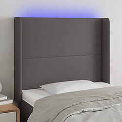 Maison Chic Tête de lit scandinave à LED,meuble de chambre Gris 83x16x118/128 cm Similicuir -MN39953