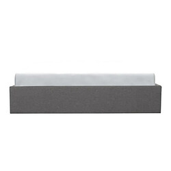 Cstore Lit adulte 160x200 cm + coffre de rangement Tissu Gris clair