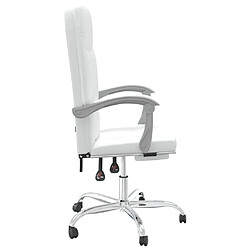 Avis Helloshop26 Chaise fauteuil siège pivotante de inclinable de bureau informatique étude similicuir blanc 02_0024230