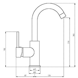 Aquasu Mitigeur monocommande Lea pour lavabo Levier latéral, 1pièce, chrome, 788137