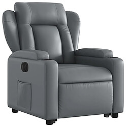 Avis vidaXL Fauteuil inclinable électrique gris similicuir