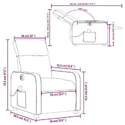 vidaXL Fauteuil de massage inclinable électrique Marron foncé Tissu pas cher