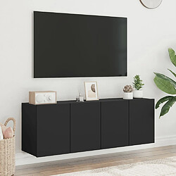 Avis vidaXL Meubles TV muraux 2 pcs noir 60x30x41 cm