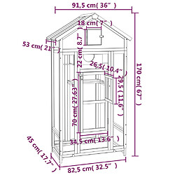 vidaXL Maison à oiseaux moka 91,5x53x170 cm bois massif de pin pas cher