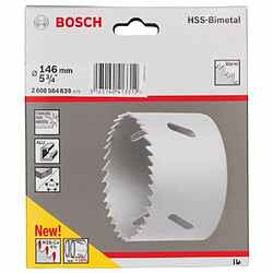 Bosch 2608584839 Scie-trépan HSS bimétal avec adaptateur à filetage standard 146 mm, 1 pièce