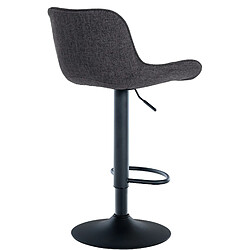 Avis Decoshop26 Tabouret de bar x1 assise avec coutures décoratives losange en tissu noir et pieds en métal noir 10_0005232