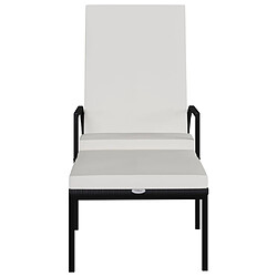 Avis Maison Chic Chaise longue avec repose-pied | Bain de soleil Relax | Transat Résine tressée Noir -GKD57615