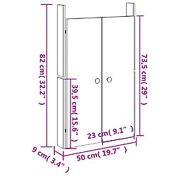 vidaXL Portes de cuisine d'extérieur 2pcs 50x9x82cm bois de pin massif pas cher