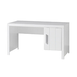 Mes Bureau 1 porte 137x72x75,5 cm en pin blanc - VICKY