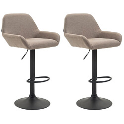 Non Lot de 2 tabourets de bar Braga tissu noir