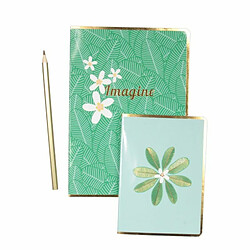 Paris Prix Lot de 2 Carnets & Crayon Imagine 21cm Vert