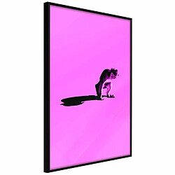 Paris Prix Affiche Murale Encadrée Monkey on Pink Background 20 x 30 cm Noir