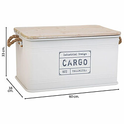 Avis Coffre Alexandra House Living Cargo Blanc Chanvre Métal Bois d'épicéa 38 x 60 x 33 cm