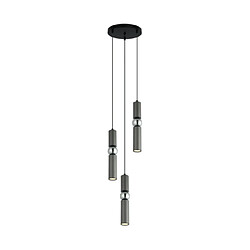 Luminaire Center Suspension Isidora Acier,Aluminium Chrome, Noir, Gris