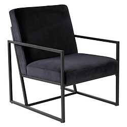 Pegane Fauteuil en bois et polyester coloris noir - Longueur 63 x Profondeur 75 x Hauteur 84 cm