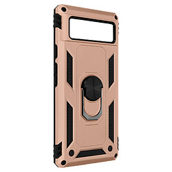 Avizar Coque Google Pixel 6 Antichoc Bi-matière Bague Support Vidéo rose gold