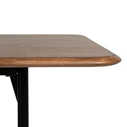 BigBuy Home Table de Salle à Manger LAGOM Noir Naturel Fer Bois d'hévéa 180 x 80 x 76 cm pas cher