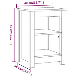 vidaXL Tables de chevet 2 pcs Blanc 40x35x55 cm Bois de pin solide pas cher