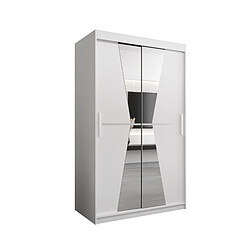 Abiks Meble Armoire Maroko à portes coulissantes 200/120/62 2 portes (blanc/blanc)