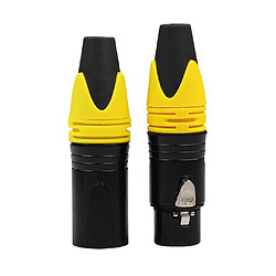 Connecteurs XLR à 3 broches Microphone mâle et femelle Adaptateur de câble pour micro Jaune