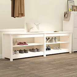 Maison Chic Banc à chaussures | Meuble de rangement à chaussures Meuble d'Entrée Blanc 160x36,5x50 cm Bois de pin massif -MN30100