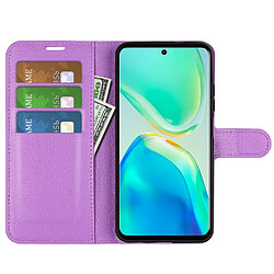 Etui en PU texture litchi, fermoir magnétique avec support pour votre Vivo S15 Pro 5G/V25 Pro 5G - violet