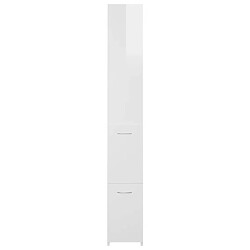 Acheter Maison Chic Armoire de bain,Meuble de rangement de salle de bain,Meuble haut blanc brillant 25x26,5x170 cm bois d'ingénierie -GKD551116